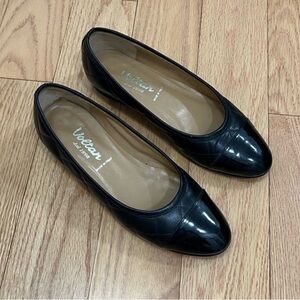 Voltan 1898 Black Patent Quilted Ballet Flats